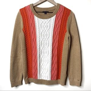 Tommy Hilfiger Colorblock Cable Knit Sweater